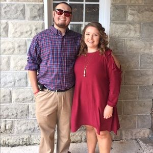 Old Navy Burgundy Split Flutter Sleeve Dress L